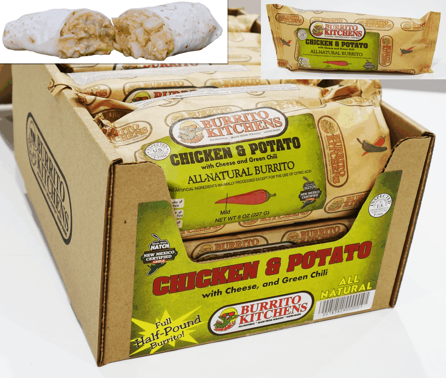 Burrito Kitchens Chicken and Potato Burrito 12 count Case