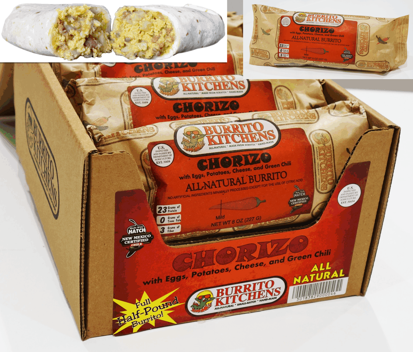 Burrito Kitchens Chorizo Breakfast Burrito 12 count Case