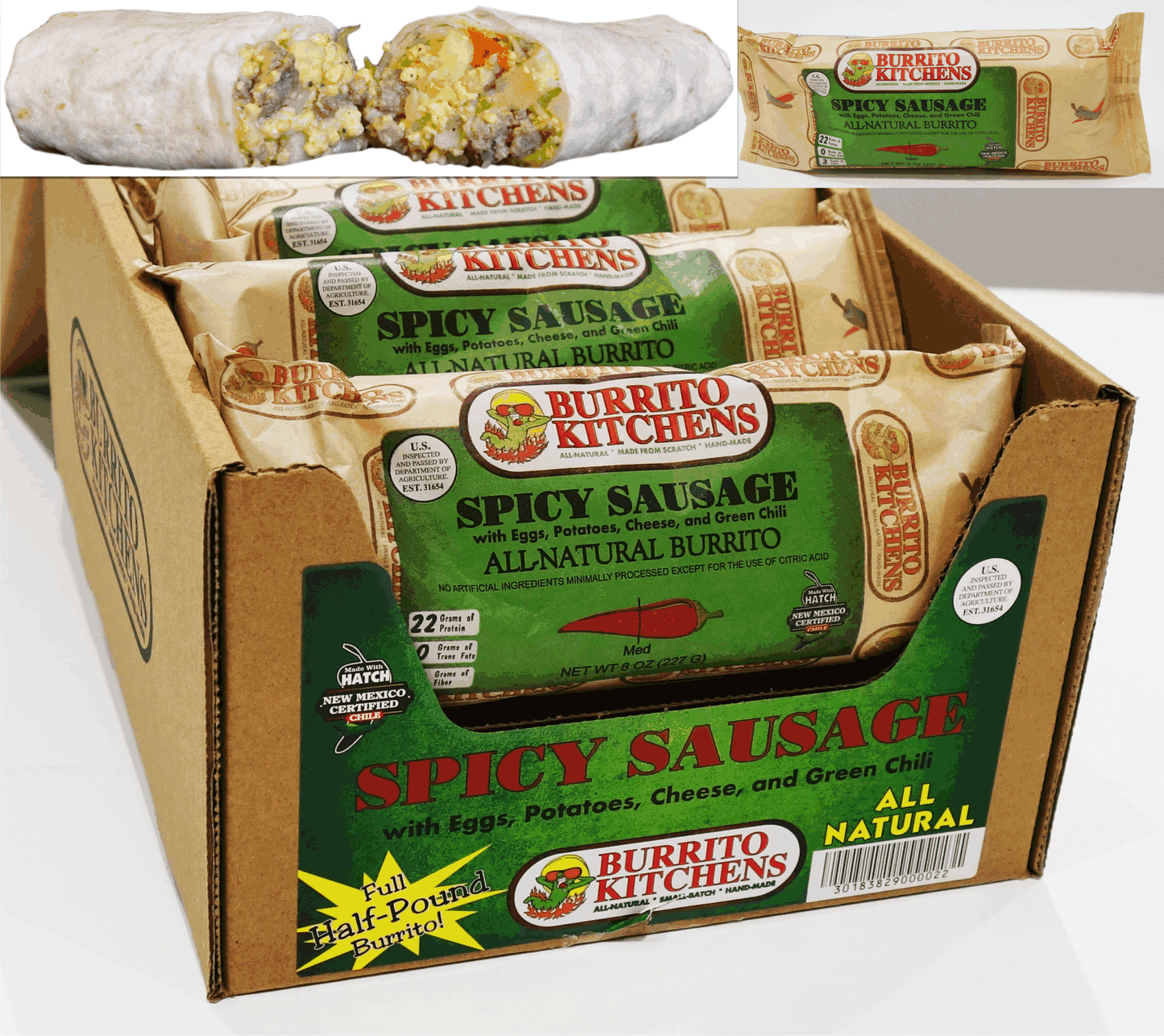 Burrito Kitchens Sausage Breakfast Burrito 12 count Case