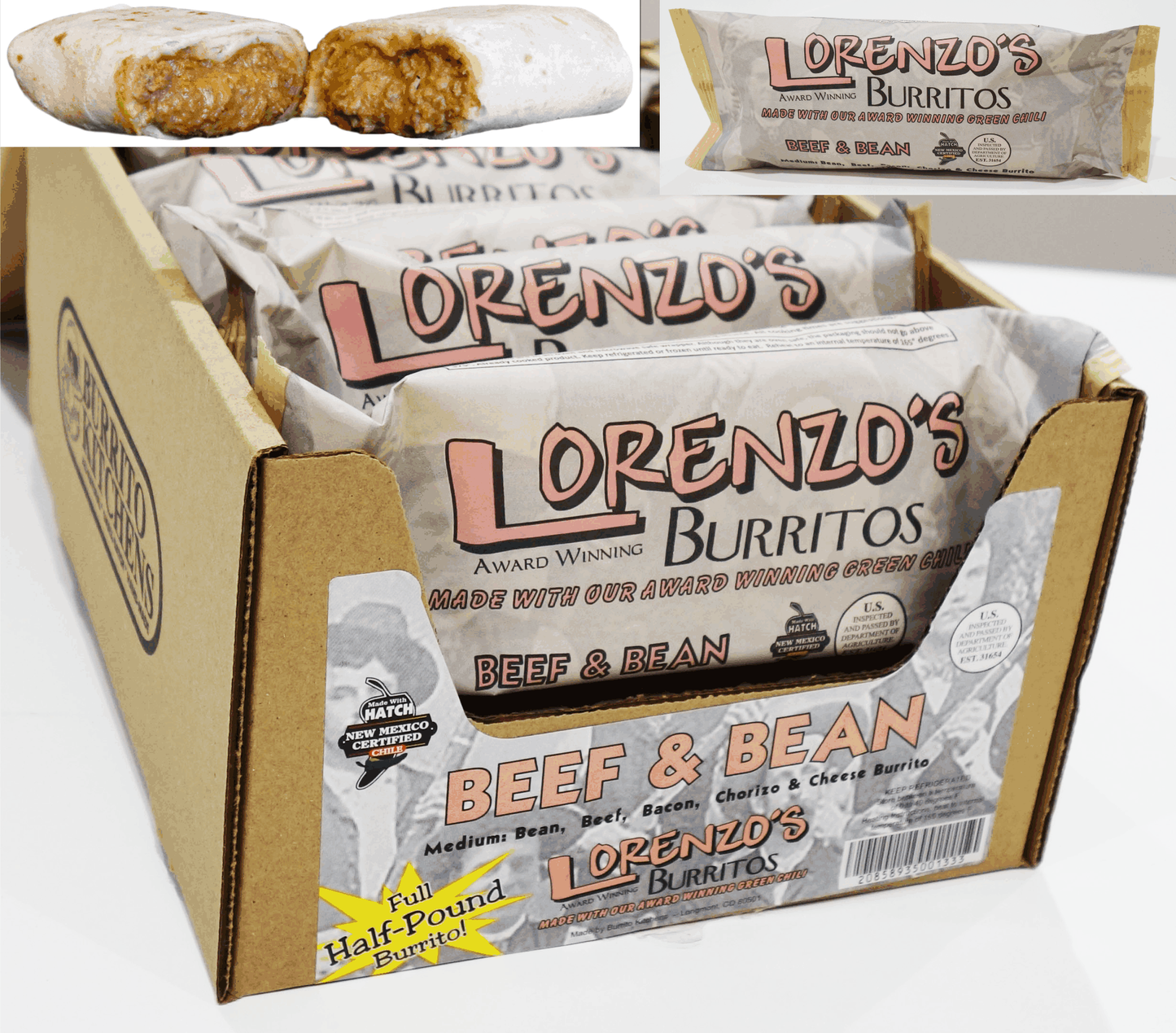 Lorenzo's Beef and Bean Burrito 12 count Case